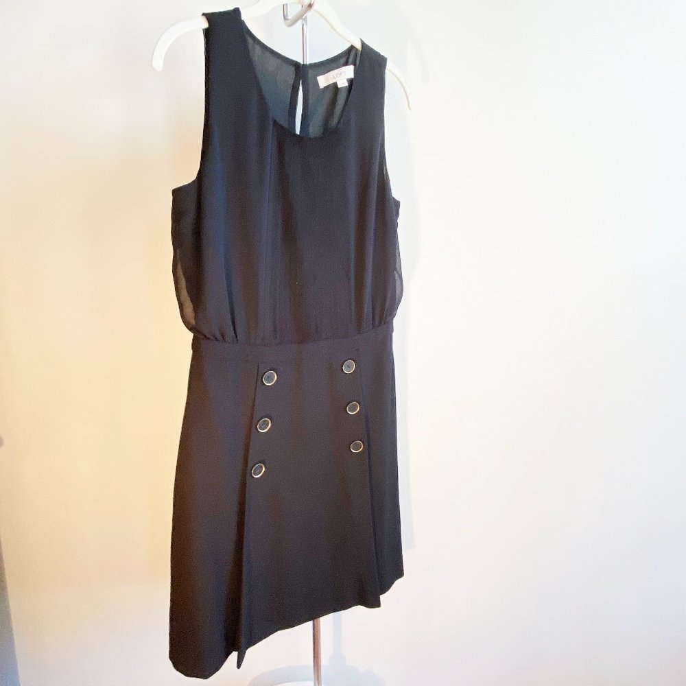 Loft Black Sleeveless Button Detail Dress, Perfect Condition